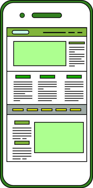 在智能手机上看到的生态彩色网页屏幕图片下载