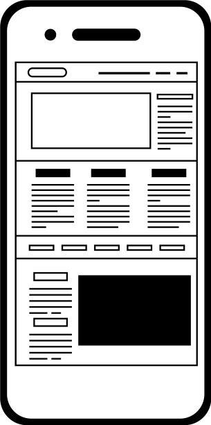 在智能手机上浏览单色网页图片下载