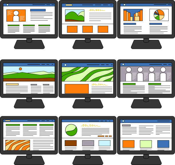 网站屏幕视图与PC集图片下载