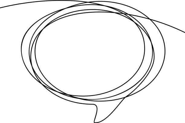 连续线画椭圆形演讲气泡图片下载