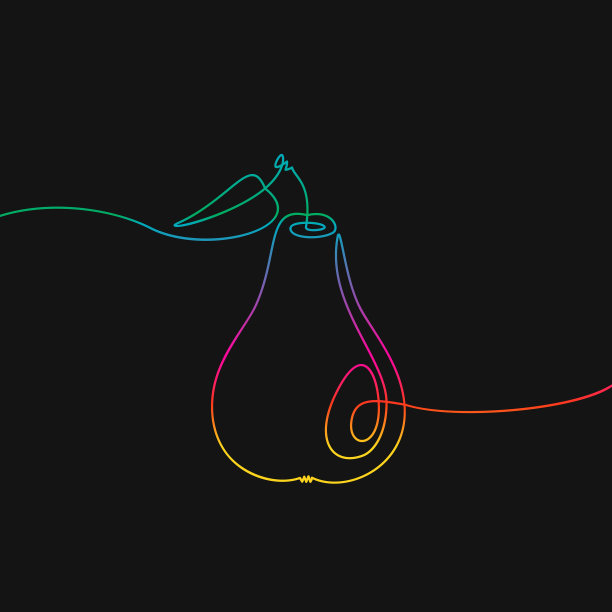 梨果上画了一道彩虹色图片下载