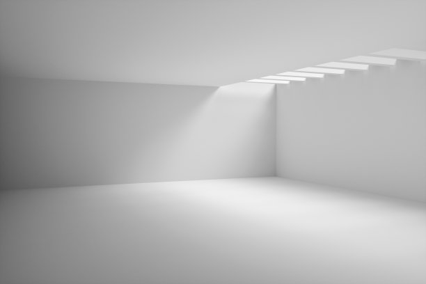 未来主义白色建筑设计背景。建筑概念。三维渲染图片下载