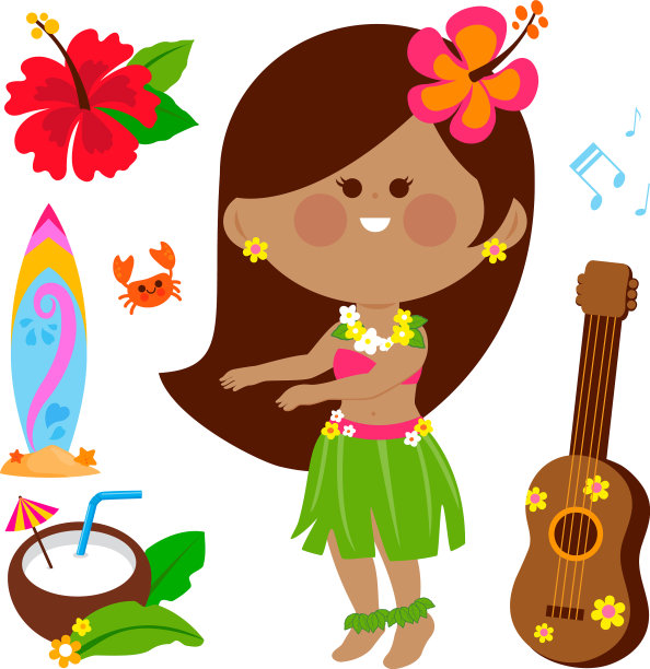 夏威夷草裙舞女孩图片下载