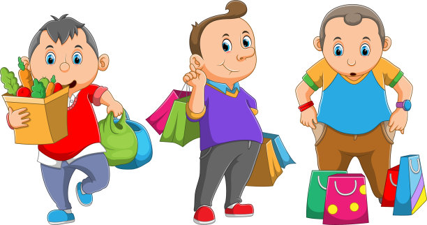 收集人拿着一个纸袋图片下载