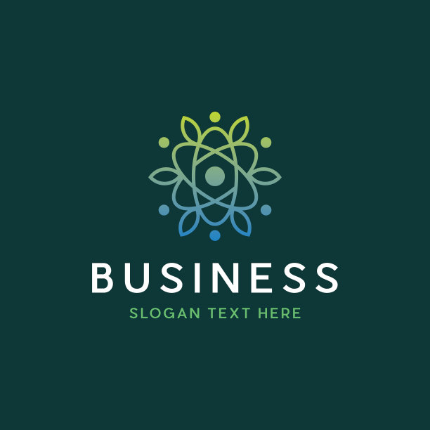 原子叶极简logo设计图片下载