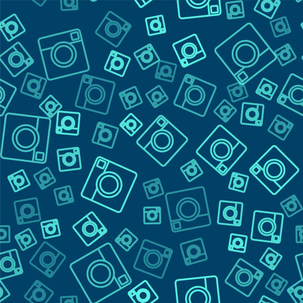 绿线照片相机图标隔离无缝图片下载