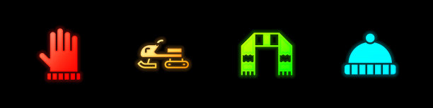 设置圣诞手套雪地车冬季围巾和图片下载