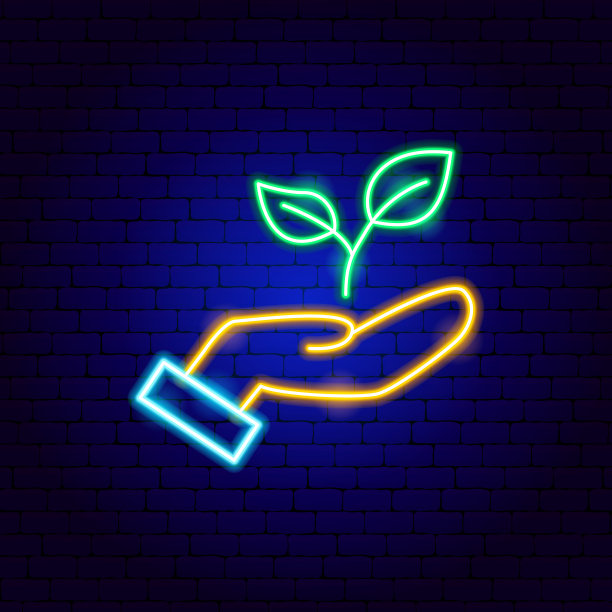 大自然手中的霓虹灯招牌图片下载