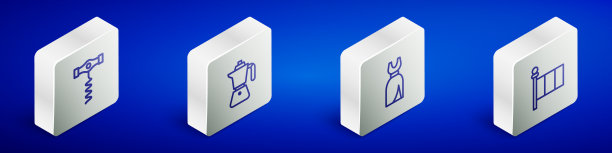 设置等距线，葡萄酒开瓶器，咖啡壶图片下载