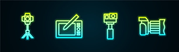 设置线条软盒光图形平板动作图片下载