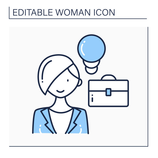 女企业家线图标图片下载