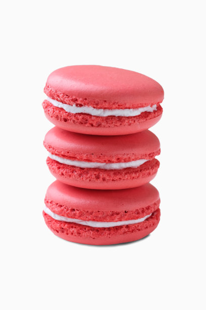法国甜点马卡龙孤立在白色。图片下载