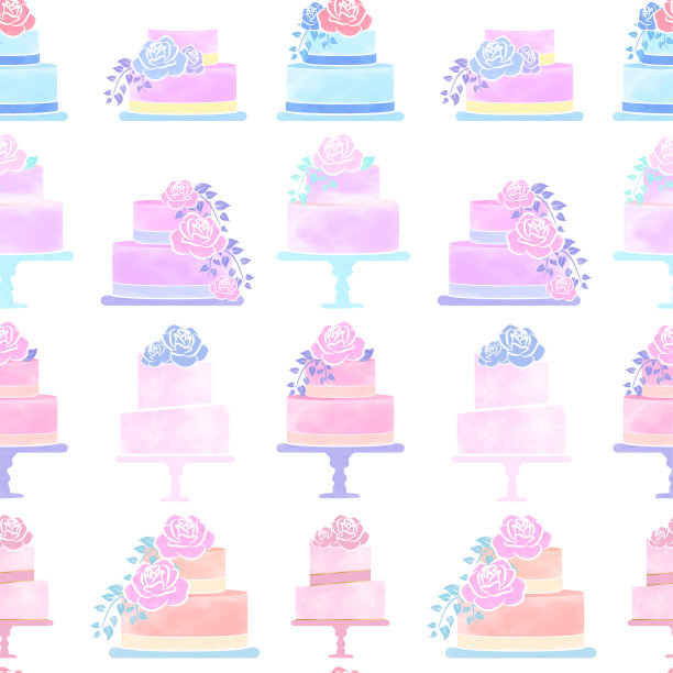 蛋糕图案设计与水彩蛋糕图片下载