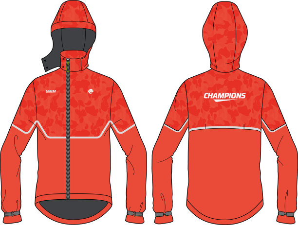 女士长袖风帽夹克设计图片下载