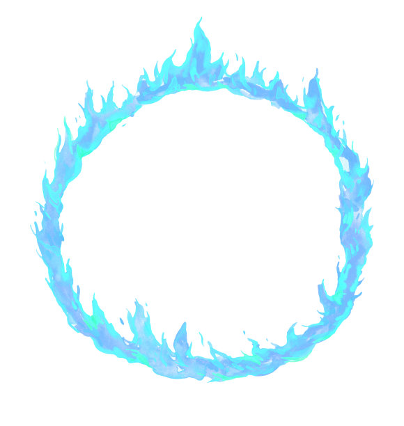 圆框配气火火焰。手绘水彩素描插图。在白色背景上隔离图片下载