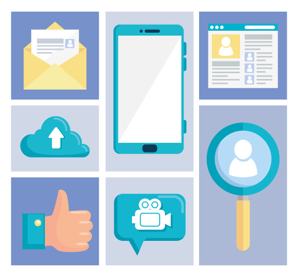 捆绑图标社交媒体图片下载