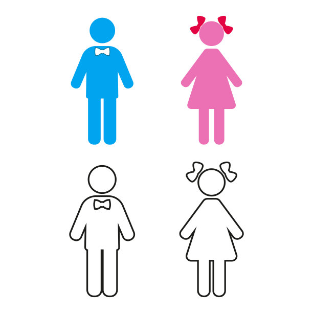 剪影是一个男孩和一个女孩图片下载