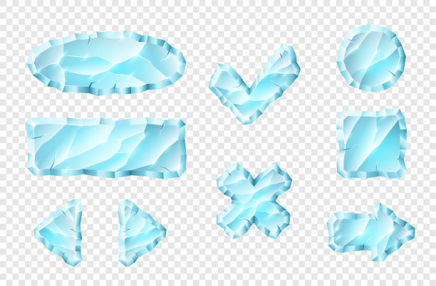 在移动计算机应用程序导航中为用户体验设置的现实的水晶按钮图片下载