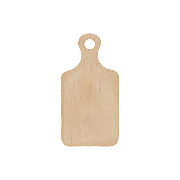 水彩插图木桌，木板。手绘剪纸厨房工具。糕点店的标志图片下载