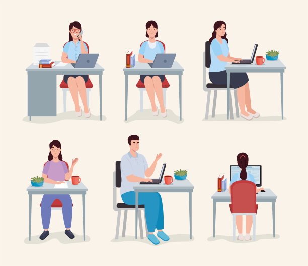 人们在工作场所做生意图片下载