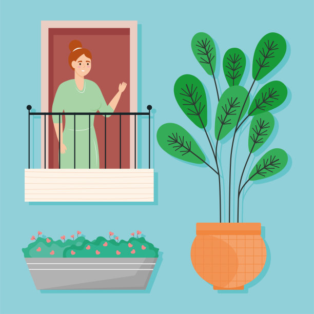 阳台上的女人和偶像图片下载