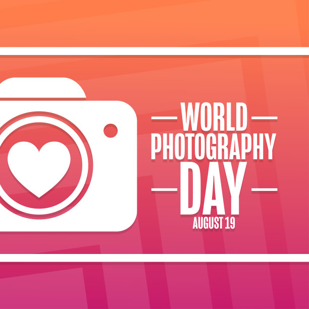 世界摄影日。8月19日。节日的概念。模板背景，旗帜，卡片，海报与文字题词。向量EPS10插图。图片下载