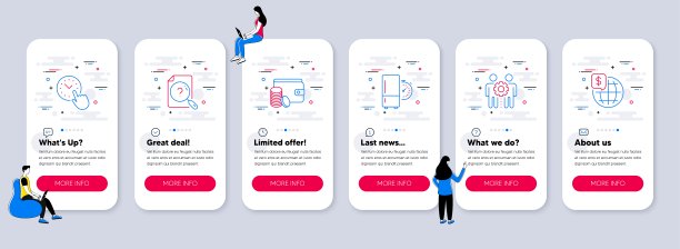 业务图标集，如搜索文档，员工团队合作，时间管理。向量图片下载