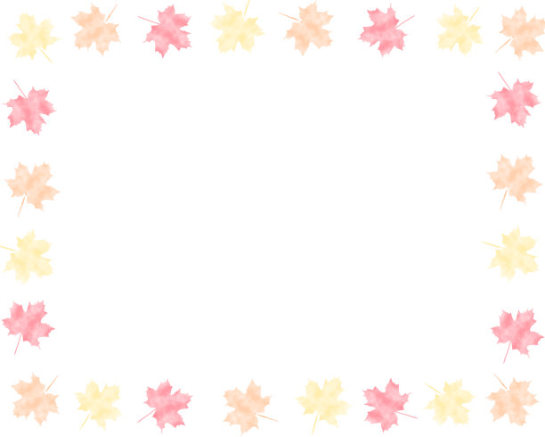 秋天的色彩枫叶水彩边框图片下载