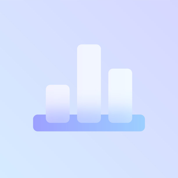 图表玻璃形态时尚风格图标。图形透明玻璃颜色图标模糊和紫色渐变。用于网页和UI设计，移动应用程序和促销业务图片下载
