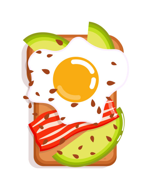 三明治与煎蛋快餐隔离在白色图片下载