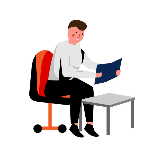 男人坐在隔离在白色椅子上看书图片下载