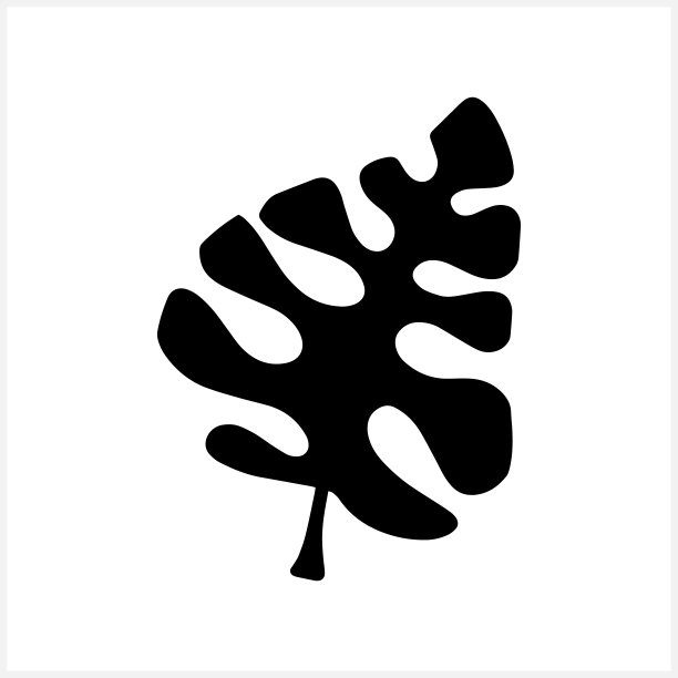 怪兽图标的涂鸦叶子孤立在白色上。模板矢量图库。每股收益10图片下载