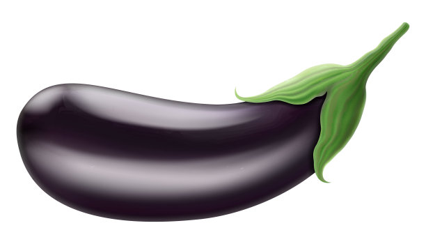 茄子被隔离在白色的背景上。整个茄子蔬菜。向量3 d演示。图片下载