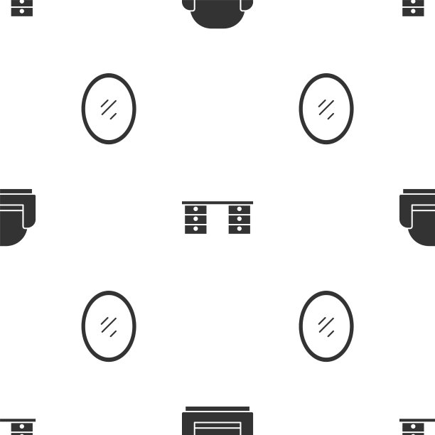 扶手椅、办公桌、镜子无缝对接图片下载