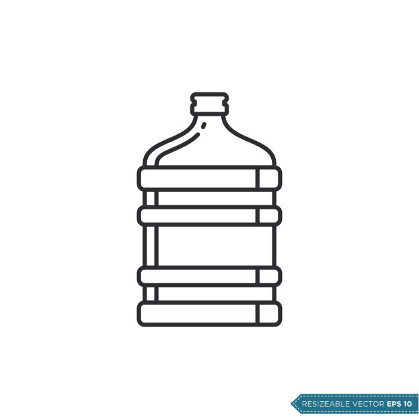 大塑料瓶的水图标矢量模板插图设计图片下载