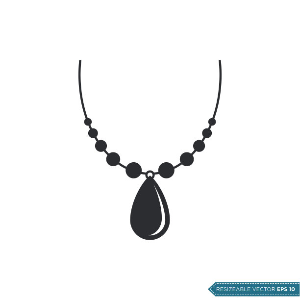 项链配件珠宝图标矢量模板图片下载