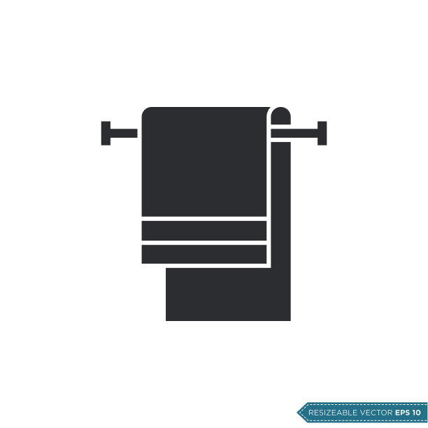 毛巾图标矢量模板插图设计图片下载