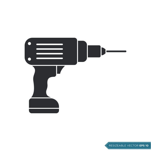 钻机图标矢量模板插图设计图片下载