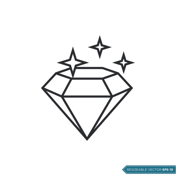 钻石时尚图标矢量模板设计插图设计图片下载