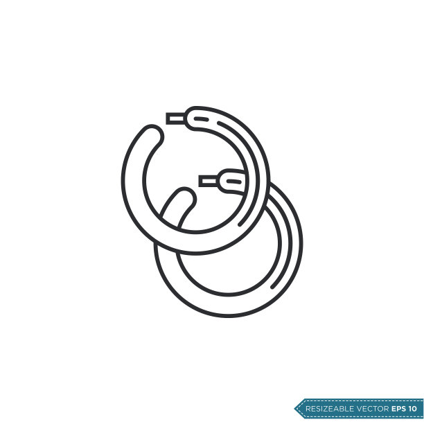 耳环配件珠宝图标矢量模板插图设计图片下载