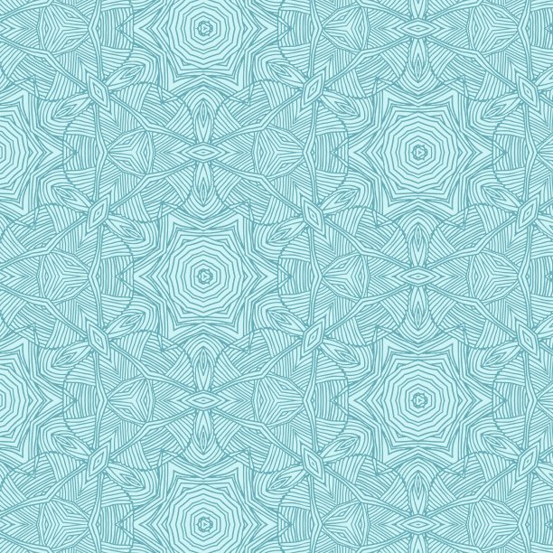 曼荼罗图案的插图在柔和的蓝色背景图片下载