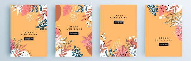 现代抽象封面集，最小的封面设计。彩色的几何背景，矢量插图。图片下载