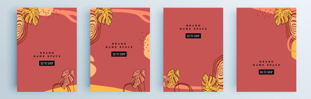 现代抽象封面集，最小的封面设计。彩色的几何背景，矢量插图。图片下载