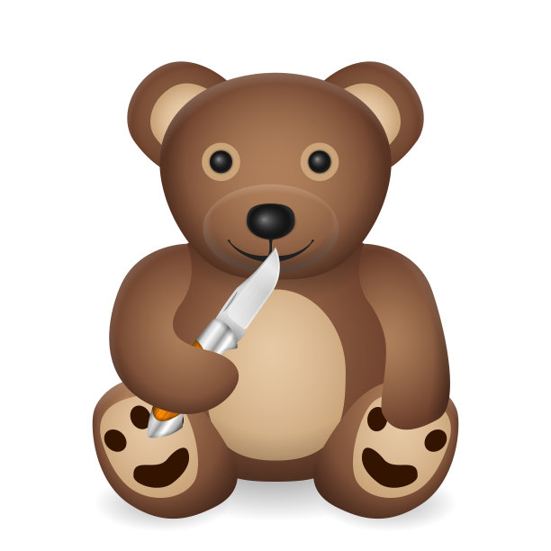 泰迪熊和露营刀图片下载