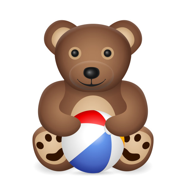 泰迪熊和沙滩球图片下载