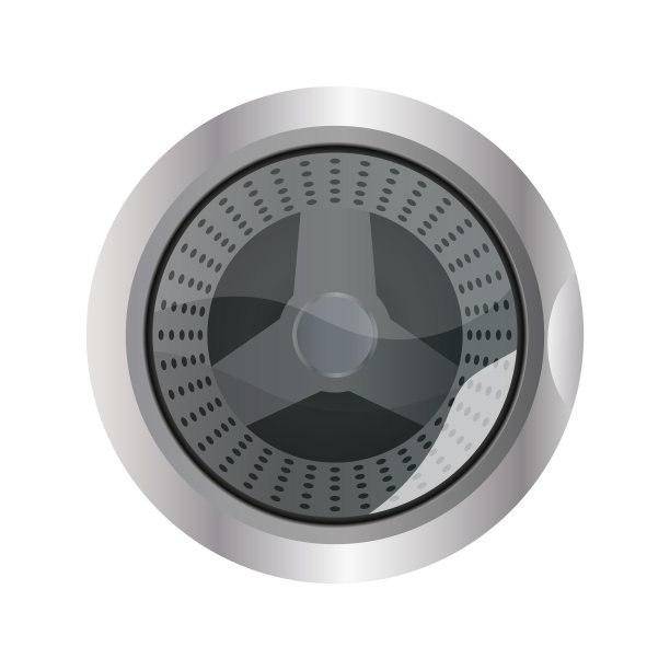 逼真的滚筒从洗衣机。洗衣机的中心部分。孤立。向量。图片下载