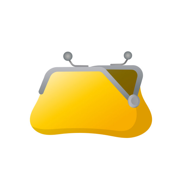 黄色的钱包。有门闩的旧钱包。孤立的,向量。图片下载