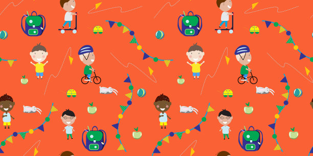 可爱无缝男孩图案图片下载