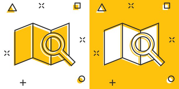 漫画风格的卡通地图图钉图标。定位gps插图象形图。目的地标志飞溅的经营理念。图片下载