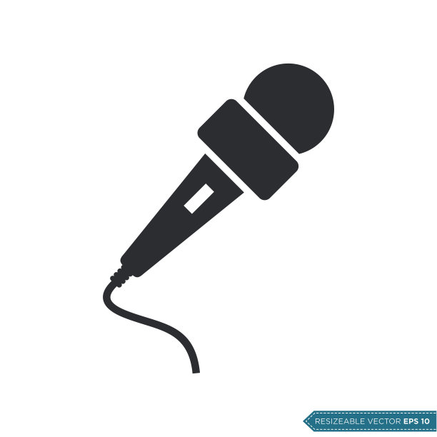 麦克风图标矢量模板插图设计图片下载